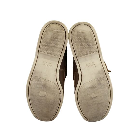 J Crew Shoes Mens 11 Casual Boat Deck Loafer Moc Toe Classic Brown Preppy 2 Eye - Picture 9 of 10